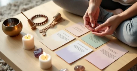Como criar cartões de intenção para meditação em 2026